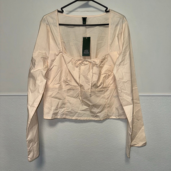 Wild Fable Women’s Long Sleeve Top Beige Size XXL NEW NWT Bell Sleeves Boho - Picture 7 of 12
